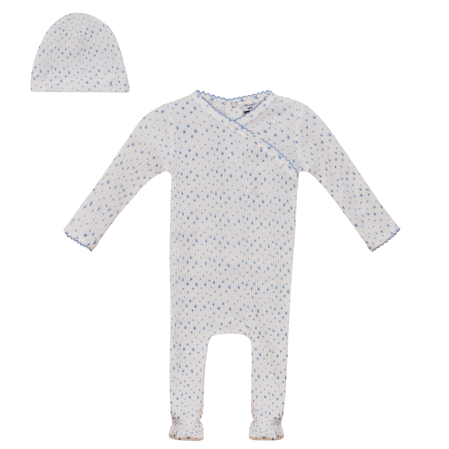 Flower and Dot Print Onesie Set
