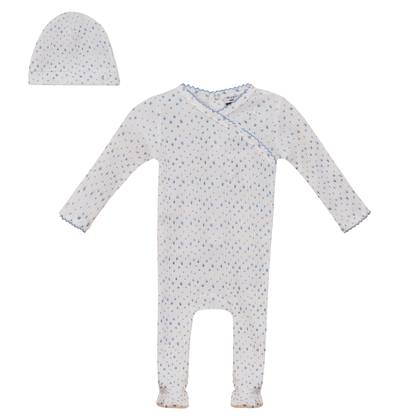 Flower and Dot Print Onesie Set