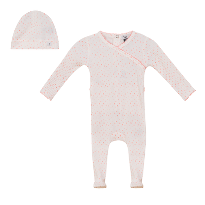Flower and Dot Print Onesie Set