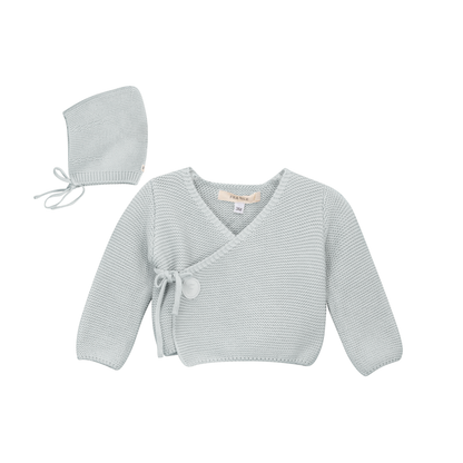 Garter Knit Cardigan Set