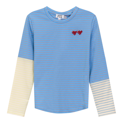Heart Embroiderd Stripe Top