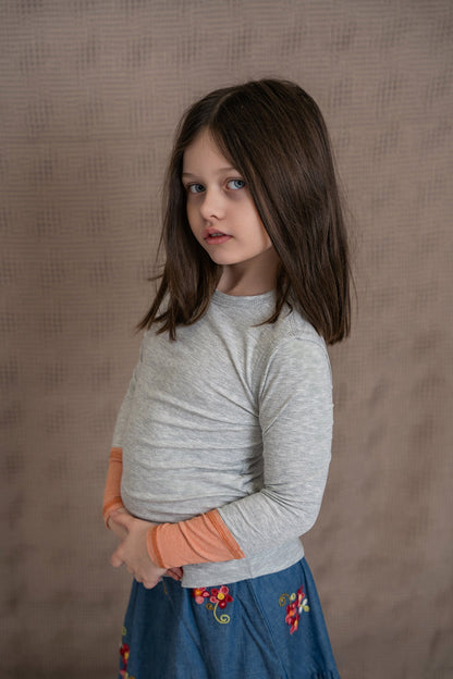 Woven Denim Flower Embroidered Skirt