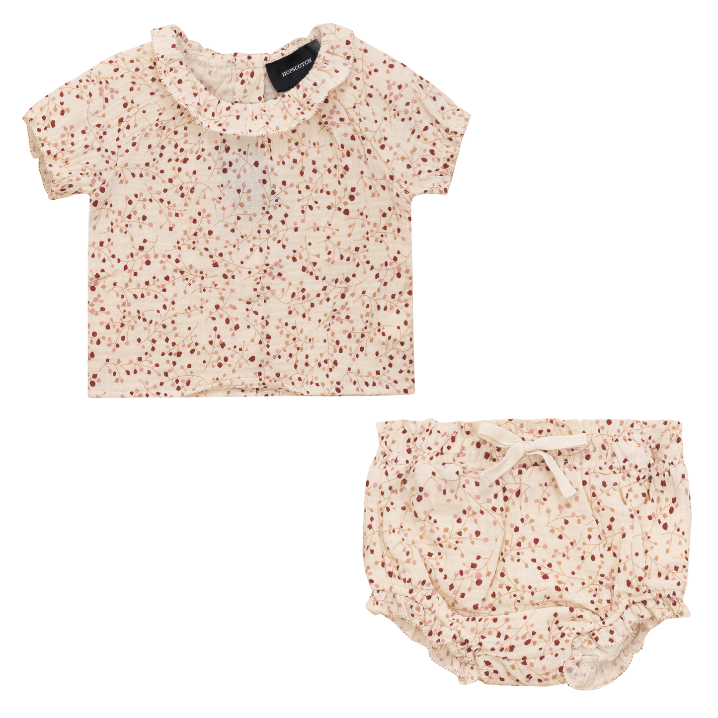 Crinkle Woven Flower Print 2Pc Set