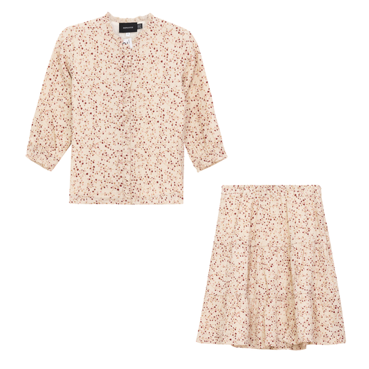 Crinkle Woven Flower Print 2Pc Set