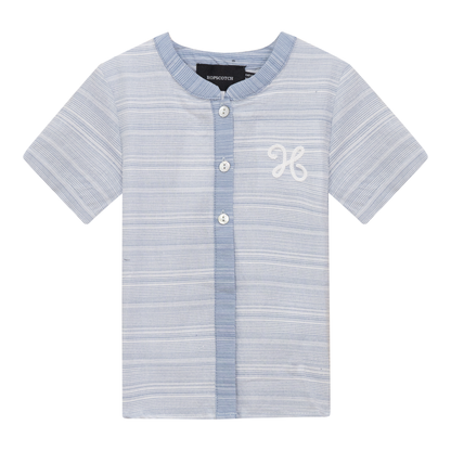 Woven Crinkle Stripe Shirt