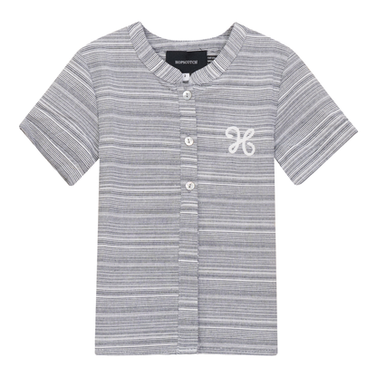 Woven Crinkle Stripe Shirt
