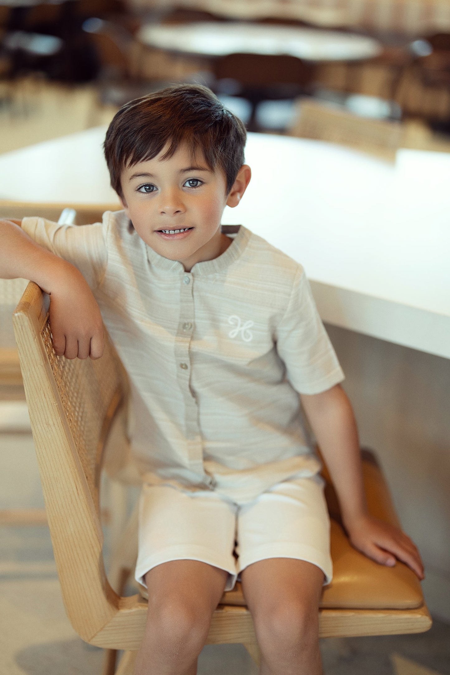 Woven Crinkle Stripe Shirt