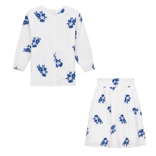 Flower Embroidered 2Pc Set