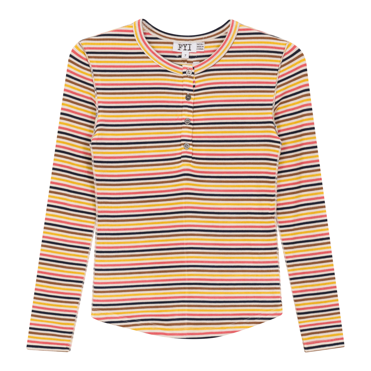 Multi Striped Ribbed Top