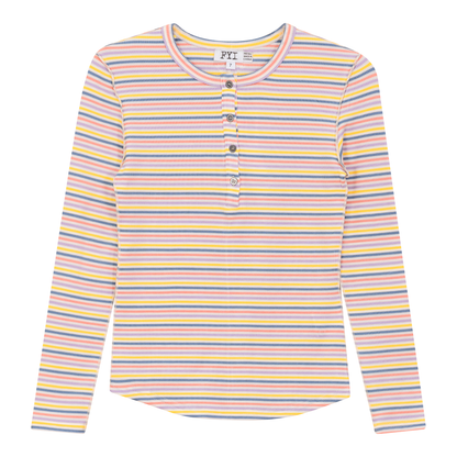 Multi Striped Ribbed Top