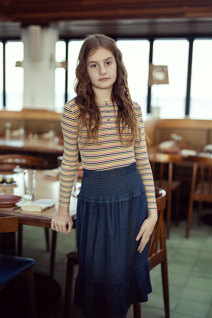 Multi Striped Ribbed Top