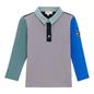 Woven Long Sleeve Contrast Polo