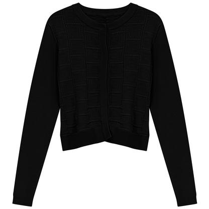 Pointelle Knit Crop Cardigan