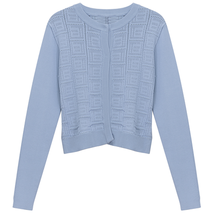 Pointelle Knit Crop Cardigan
