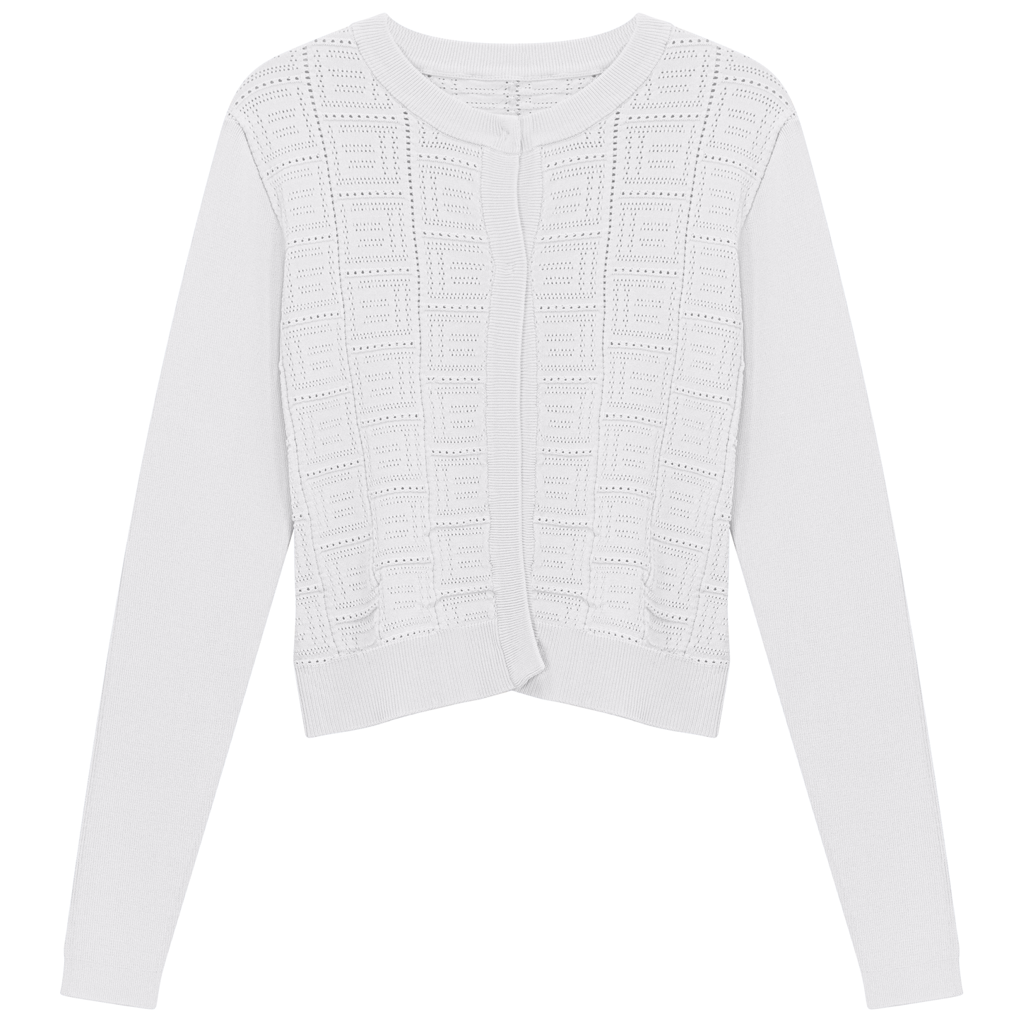 Pointelle Knit Crop Cardigan