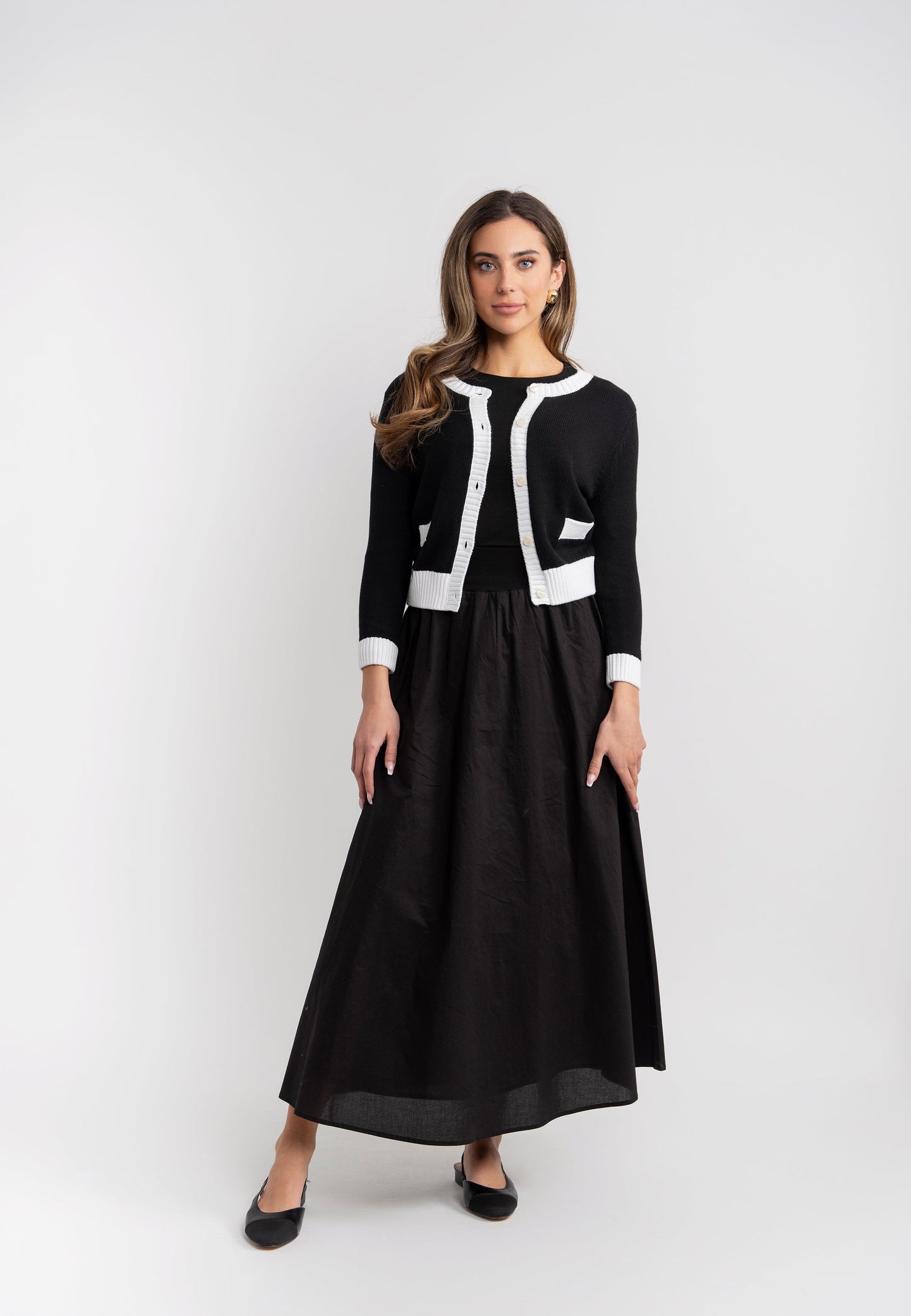 Contrast Trim Cardigan