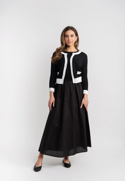 Contrast Trim Cardigan