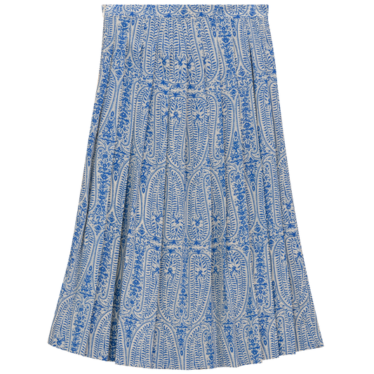 Paisley Print Pleated Skirt