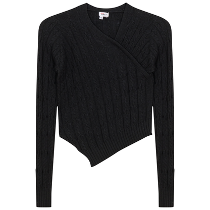 Cable Knit Asymmetric Top