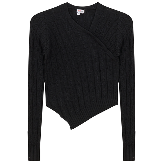 Cable Knit Asymmetric Top