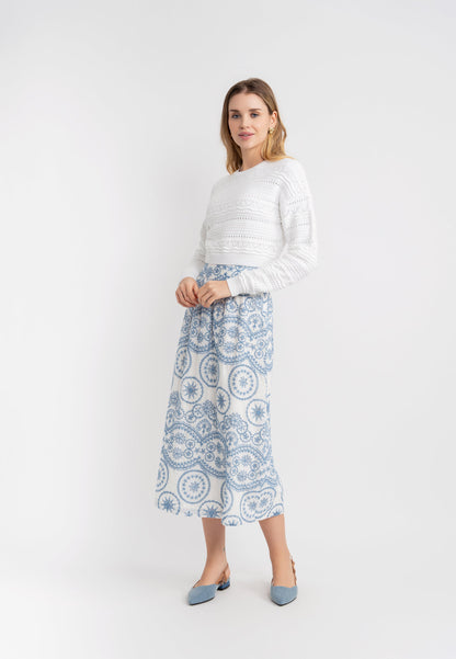 Woven Midi Skirt