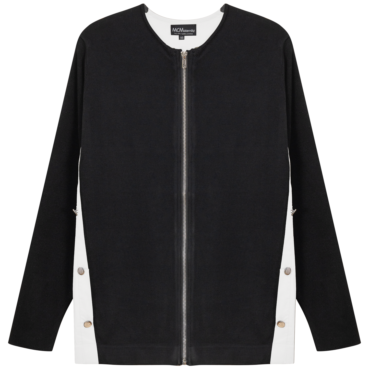 Maternity Knit Shirting Zipper Jacket