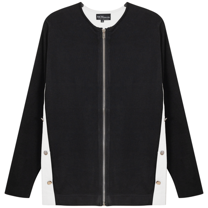 Maternity Knit Shirting Zipper Jacket