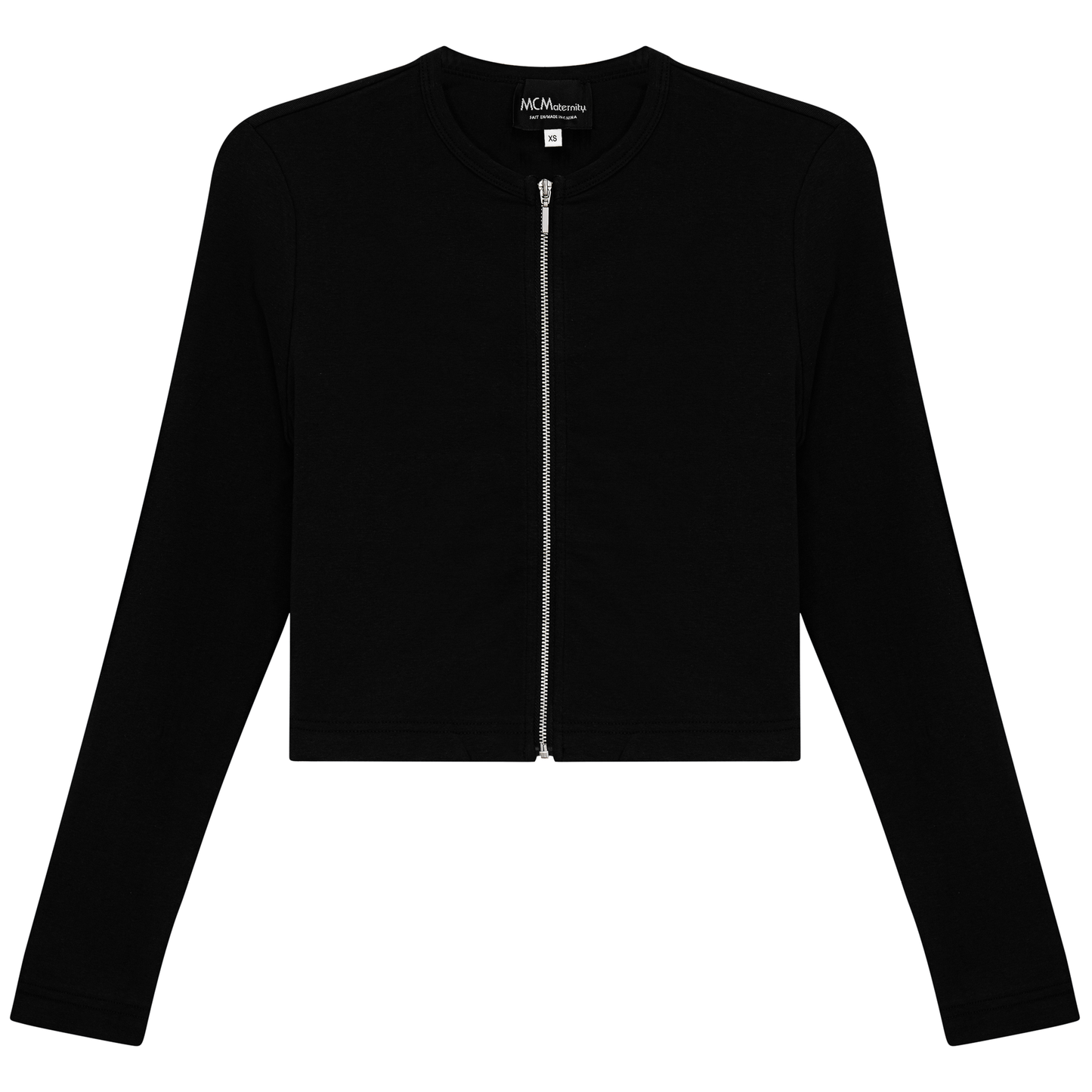 Maternity Ribbed Zip Cardigan