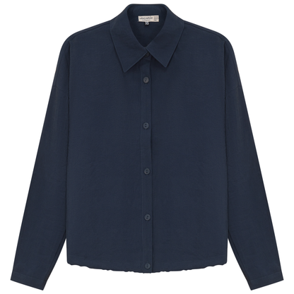 Maternity Cropped Copper Tencel Blouse