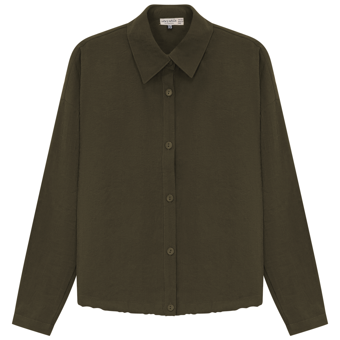 Maternity Cropped Copper Tencel Blouse