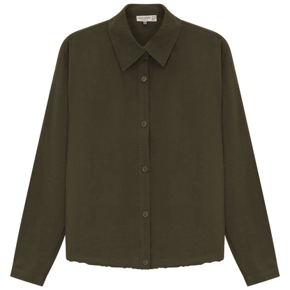 Maternity Cropped Copper Tencel Blouse