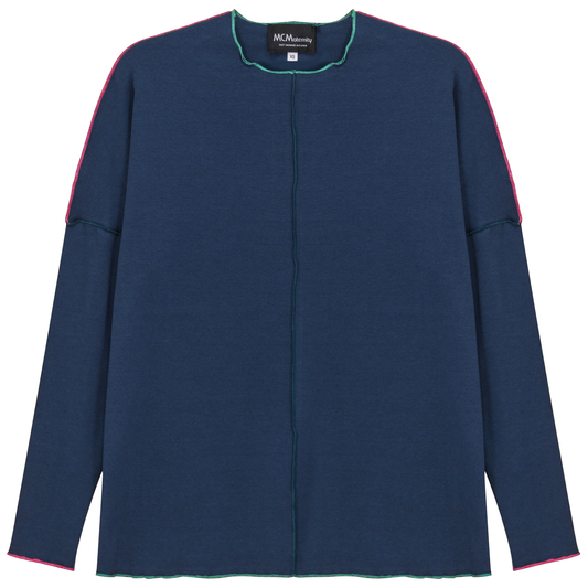 Maternity Contrast Stitch Top