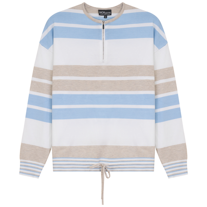 Maternity Henley Stripped Knit Bungee Sweater