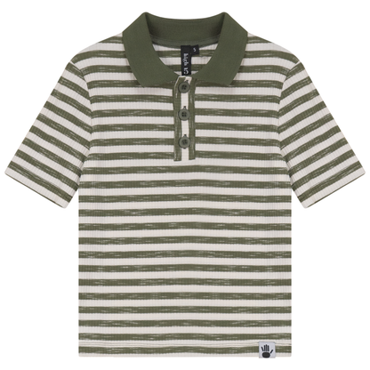 Mix Stripped Short Polo
