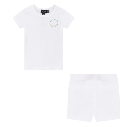 Smiley Embroidered Shorts Set
