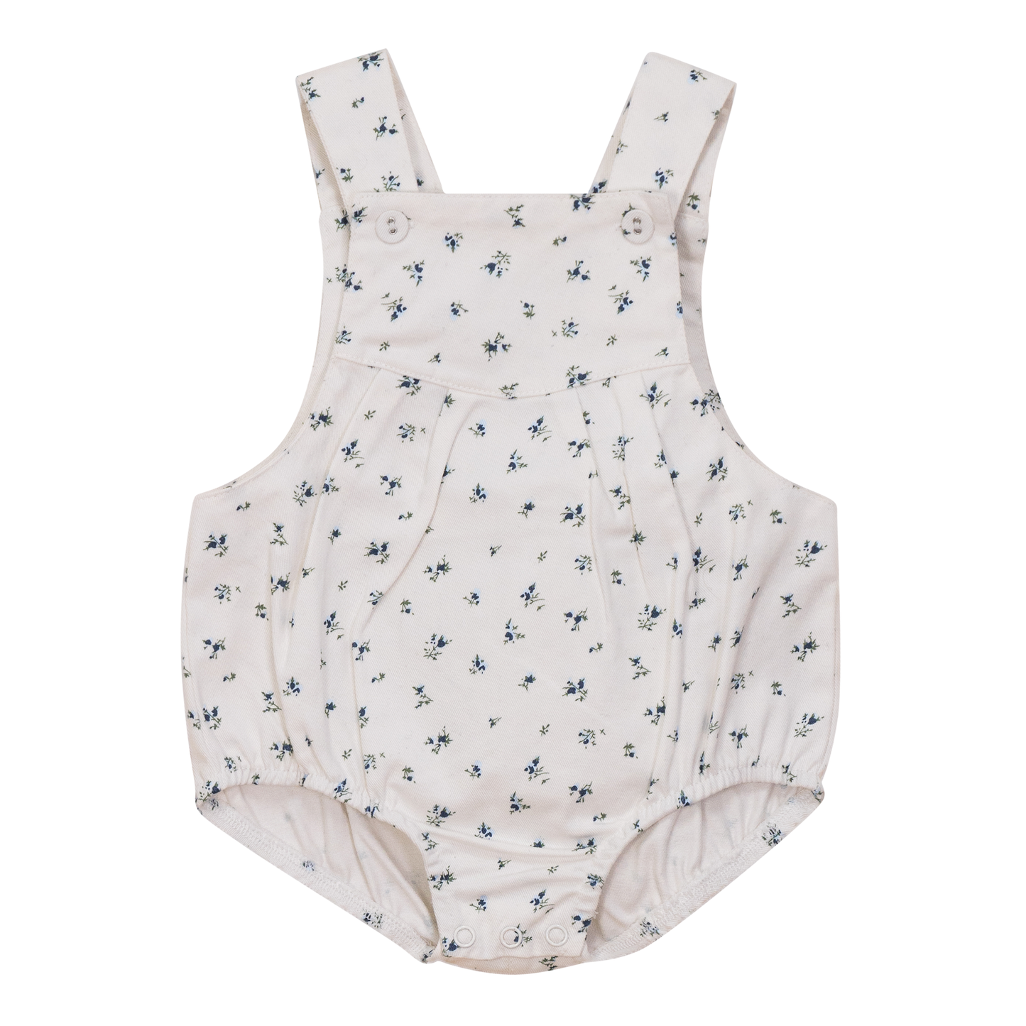 Floral Printed Denim Romper