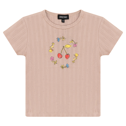 Pointelle Ribbed T-Shirt