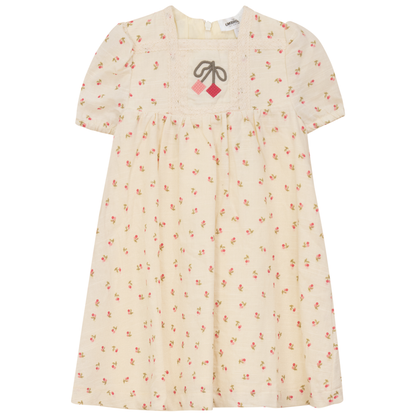 Cherry Printed Linen Dress