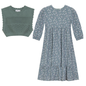 Woven Floral Dress with Vest
