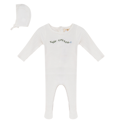 Rib Knit Stretchie and Bonnet