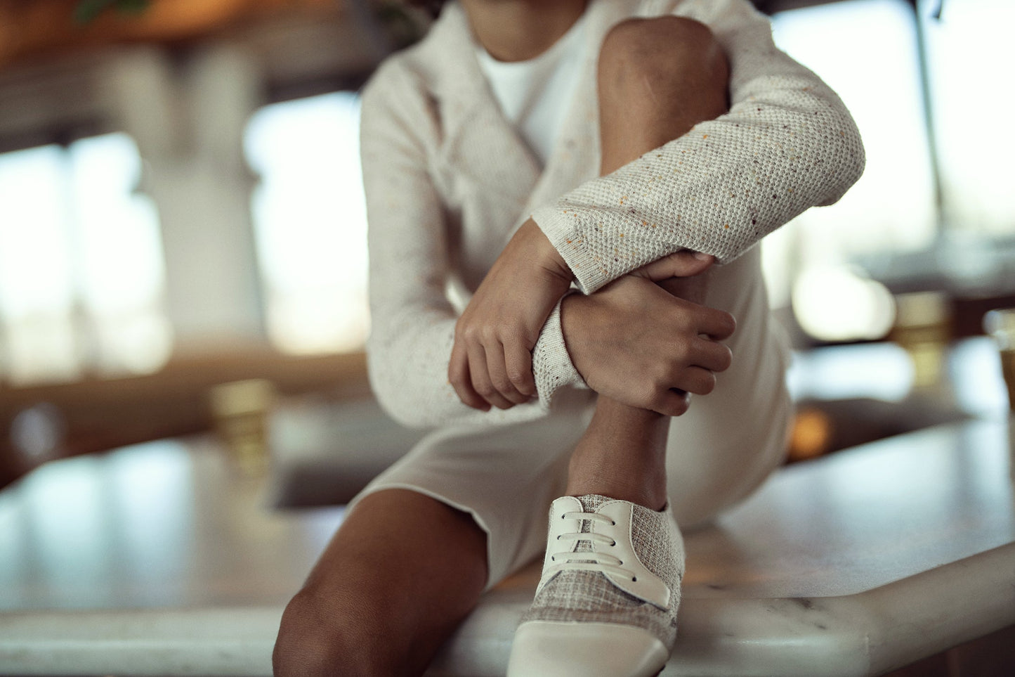 Speckeled Waffle Knit Blazer