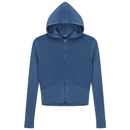 Distressed Zip-Up Hoodie