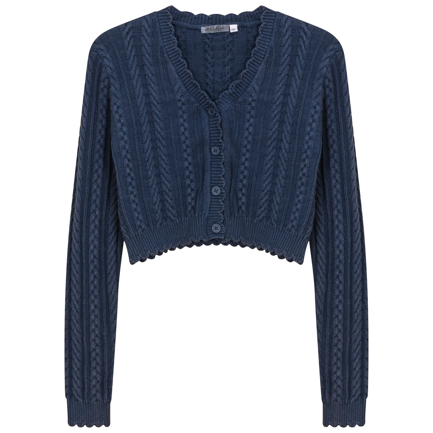 Distressed Braided Knit Cardigan