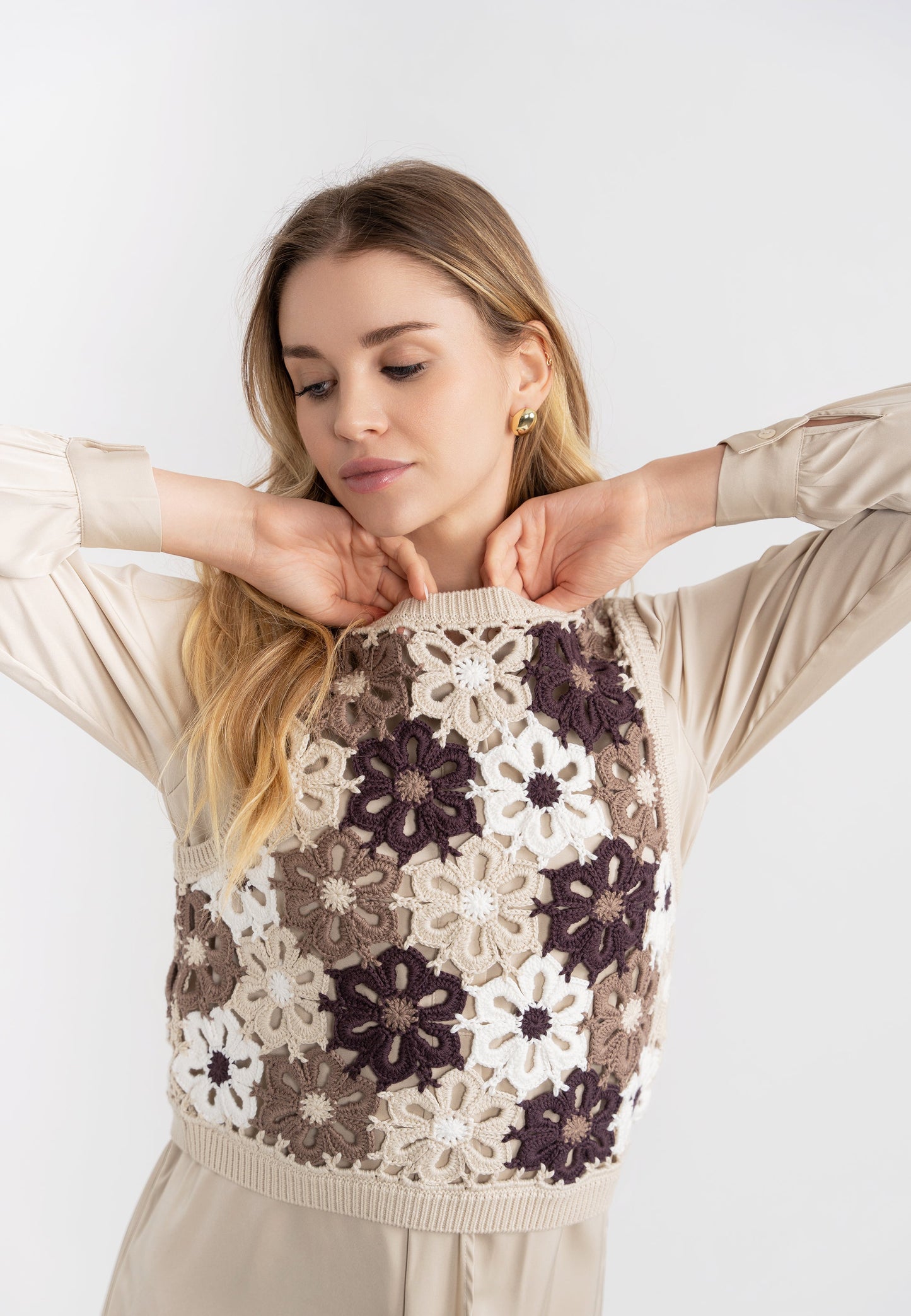 Floral Crochet Vest