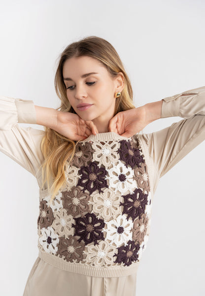 Floral Crochet Vest