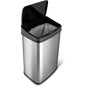 Silver/Black 13-Gallon Stainless Steel Kitchen Trash Can with Motion | Kitchen [Metal] | Kitchen + Metal