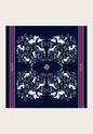 Rosettes on Navy Square Scarf