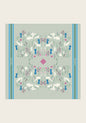  Rosettes on Lime Green Square Scarf