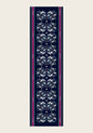  Rosettes on Navy Rectangular Scarf