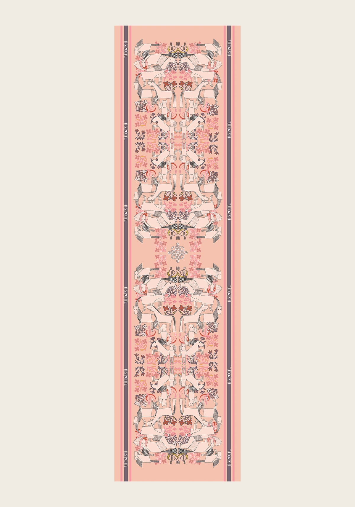  Maze on Peach Rectangular Scarf
